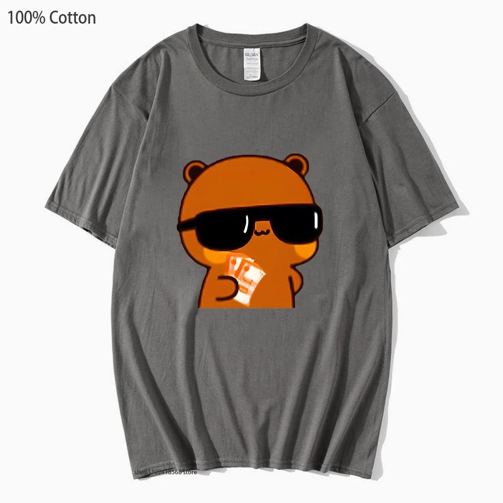 Couple Tshirt Bubu and Dudu PANDA BEAR Love Rich Lovers Graphic T-Shirts Men Woemn Panda Bear Clothes 100% Cotton Tee Top