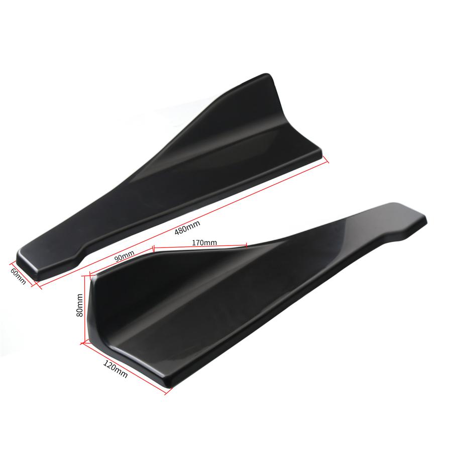 Pair Car Side Skirt Extension Splitters Winglet Diffuser Rear Lip Anti-Scratch