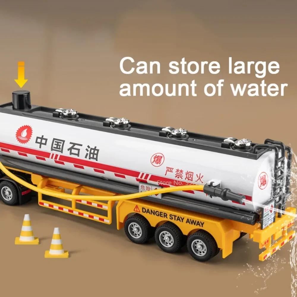 1:50 Scale Oil Tank Truck Miniature Cars Models Toys Alloy Diecast Doors Opened Wheel Pull Back Vehicle For Children Adult Gifts
