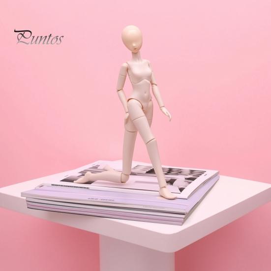 Highly Articulated Doll Body 1/6 Scale with 3 Neck Adapters, 9.8-Inch Blank Action Figure PVC Flexible Joint, Miniature Female for Custom