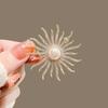 Yousheng Damenbrosche, hochglänzend, mit Strass- und Kunstperlenbesatz, funkelndem Sonnenblumenmotiv, Anstecknadel mit glatt polierter Kante, Schal-Abzeichen, Kleidung, Taschen