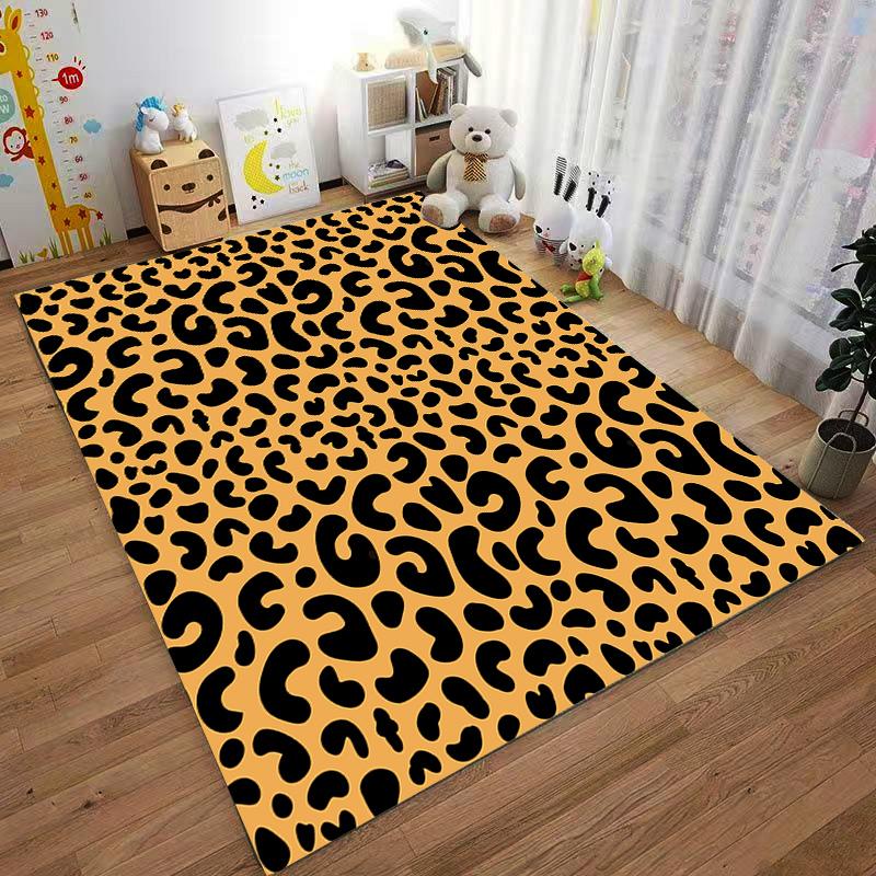 Camouflage Pattern Carpet with Green, Brown, and Beige Military Style Design Suitable for use as an anti-slip for room and bedroom sofas