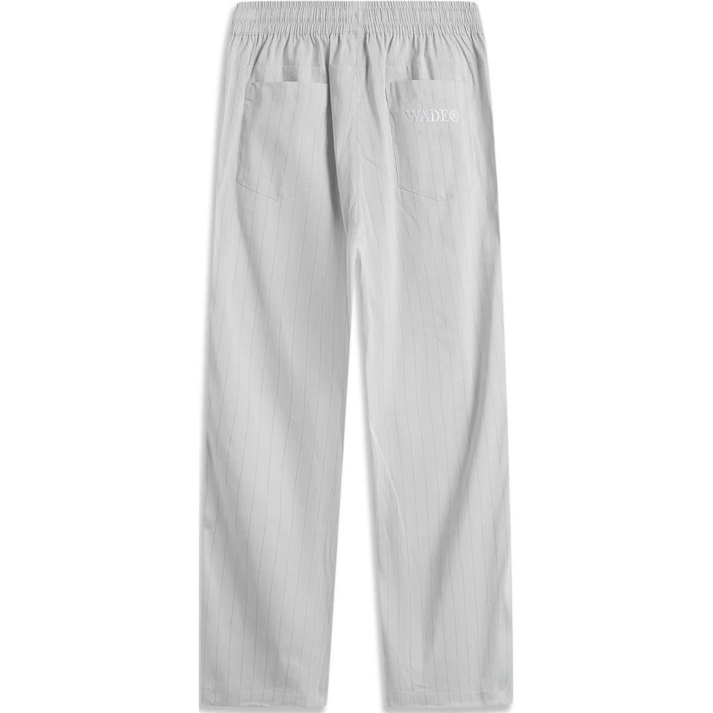 Li Ning Wade Series Striped Mid-Waist Drawstring Comfortable Breathable Loose Straight Casual Pants Men pants Mist-Gray AKXU409-3