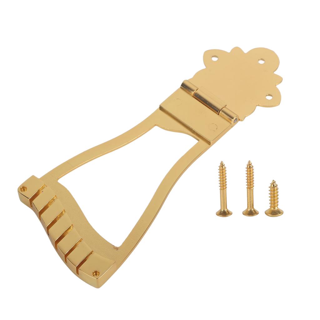Goldener Steg-Saitenhalter für Hollow Jazz Archtop Gitarre Musikinstrument Zubehör