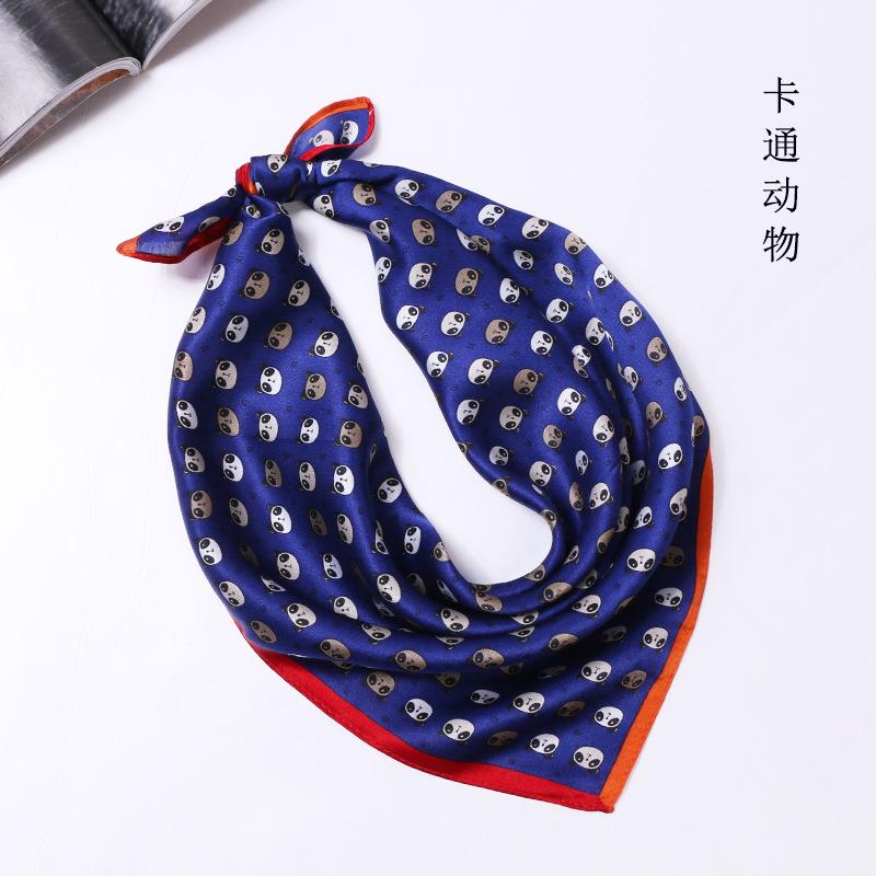 

100% Pure Silk Scarf Men s Neck Foulard Square Small Headband Fashion Print Neckerchief Scarves Bandana 53*53cm 53x53cm