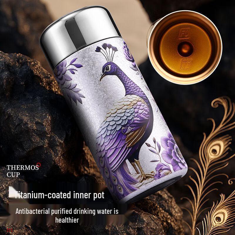 Xiao Yue Ya Chinese Style Portable Titanium Coated Thermos