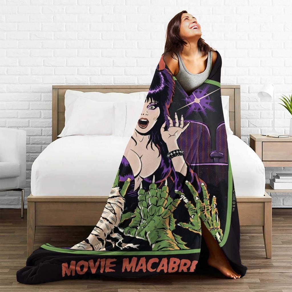 Elviras Mistress Of The Dark Movie Flannel Blankets Horror Comedy Soft Throw Blanket for Couch Bed Bedspread Sofa Bed Cover
