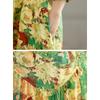 DIMANAF 2025 Women Plus Size Spring Summer Dress Casual Floral Dress Basic Vintage Loose Cotton Linen Maxi Long Sleeve