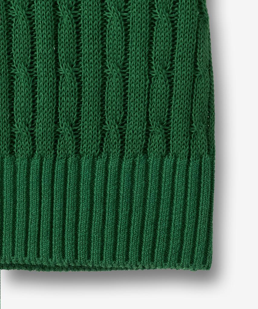 BLOND9 Cable Short Sleeve Knit Cardigan_Green