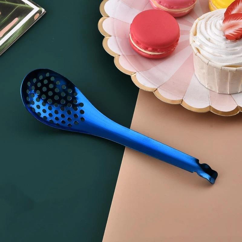 Stainless Steel Spherification Spoon, Slotted Caviar Spoon To Take Out Olives Capers From Jar, Molecular Gastronomy Kitchen Tool