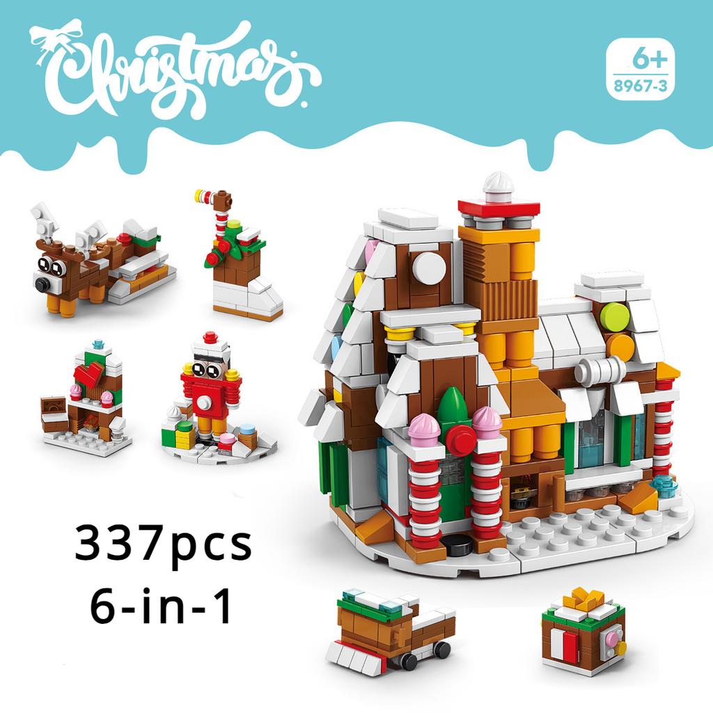 Christmas Street Scene Elk Puzzle Puzzle Children's Building Block Toys