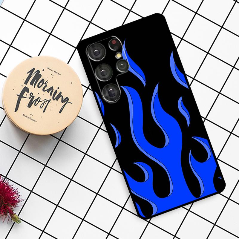 Flame Painted Fire Pattern Case For Samsung Galaxy S21 S22 S23 S24 S25 Ultra S9 S10 S25 Plus S24 FE S20 FE Phone Cover