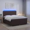 Box Spring Bed with Mattress Dark Brown 140 x 190 cm Fabric