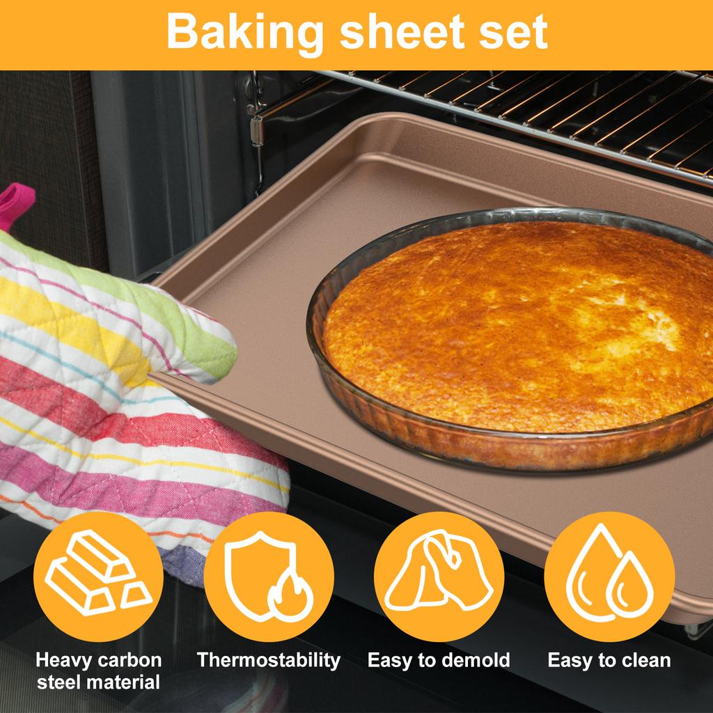 2 Pcs Baking Pan Non-stick Baking Tray Heat Resistant Cake Bread Baking Sheets Tiramisu Cake Mold for Oven Kitchen Accessories