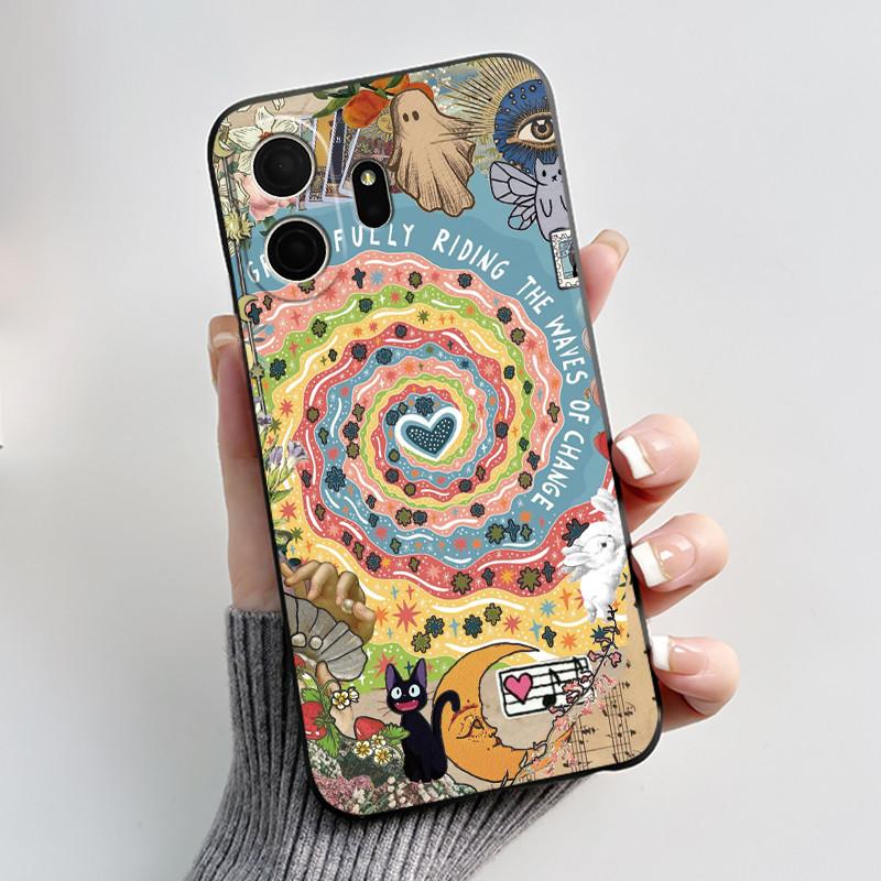 TCL NxtPaper 70 Pro İçin Sevimli Kılıf Coque Capa Baskılı Kabuk Koruyucu Kapak Yumuşak Silikon Karikatür Telefon Kılıfı Funda