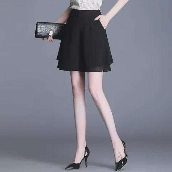 Women's Summer Chiffon A-Line Wide-Leg Shorts - Casual, Versatile, Slim & Lightweight