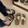 Fashion Women's Soft Sole Beach Shoes Summer Height Increase Fashion Bow Knot Sandals Lightweight Comfortable Clip Toe Non Slip Slippers