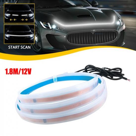 180cm Start Dynamic Scan WHITE LED DRL Hood Light Strip Daytime Running Light