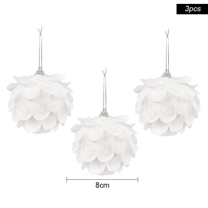 

3 шт./компл. 8 см Белый Рождественский Шар Рождественская Елка Подвеска Цветочная Пена Снежный Шар Рождественское Украшение Для Дома LXY