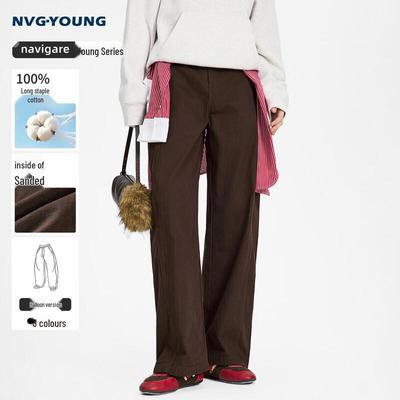 NVG·YOUNG Γυναικείο Παντελόνι Φαρδύ από Βουρτσισμένο Βαμβάκι