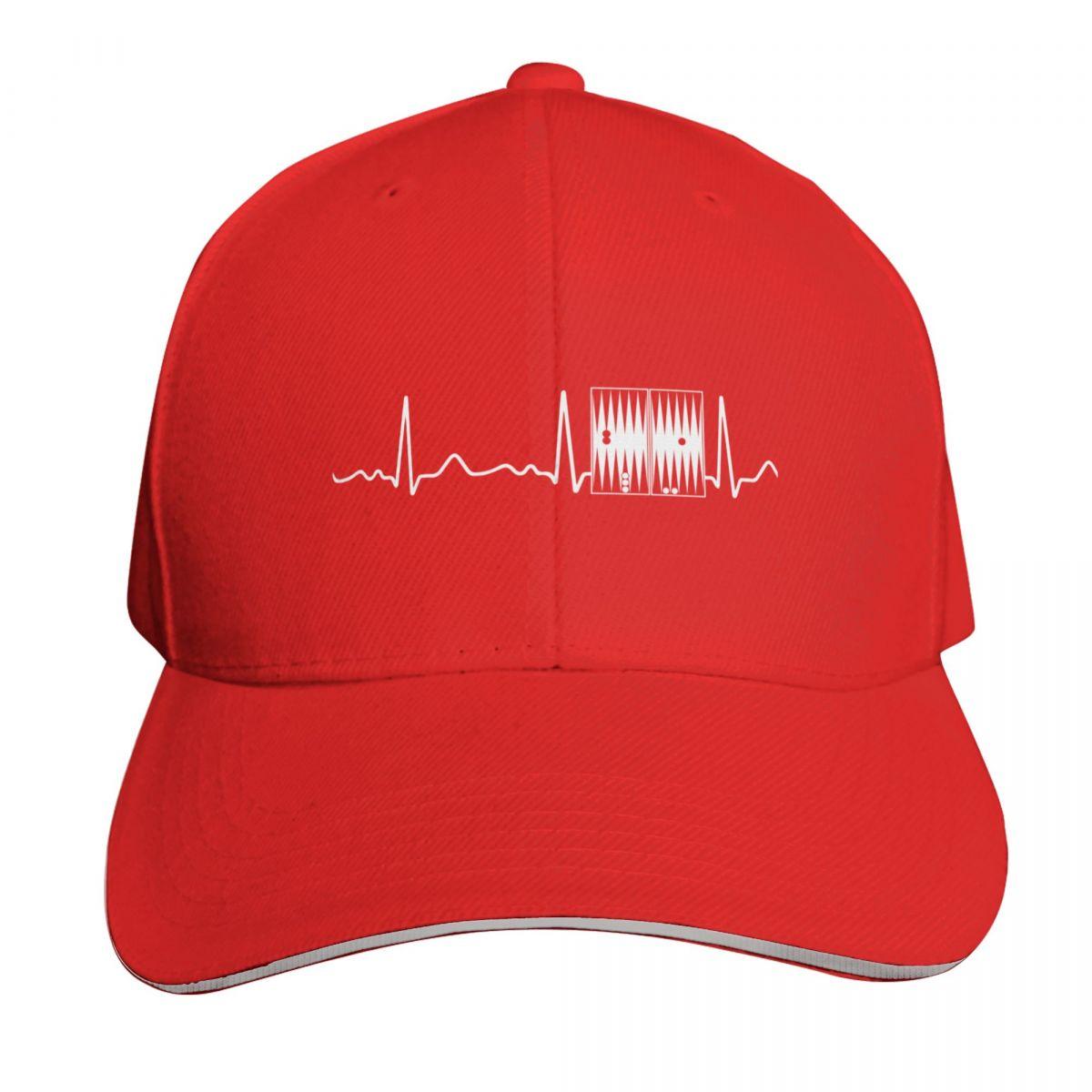 Backgammon heartbeat pulse heart line EKG Baseball Cap Trucker Hat Brand Unisex cap sun caps Hats For Women Unisexs