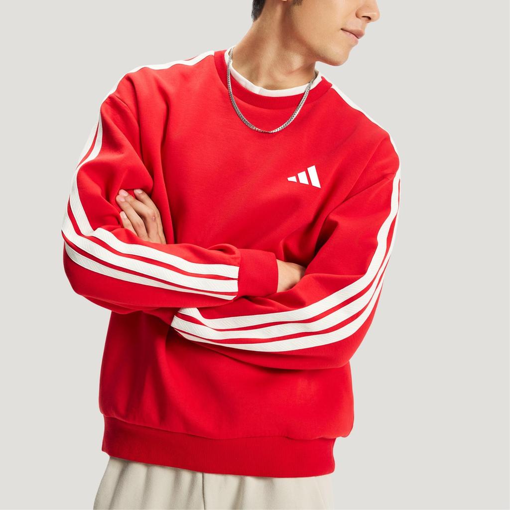 adidas Men's ST 3ST SWT Crew Sweatshirt Light Scarlet KR2516
