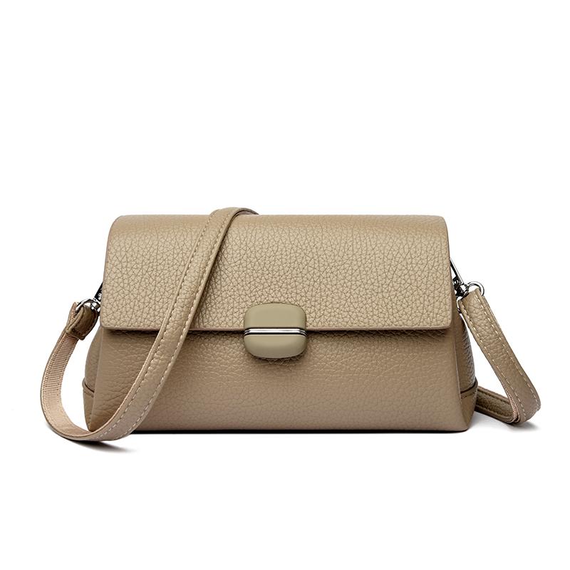 Bolsa Mensageiro Simples Feminina, Bolsa Transversal Casual, Bolsa de Ombro da Moda, Bolsa de Mão em Couro PU Macio, Adequada para Uso Diário e Compras