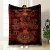 Norse Mythology Tree Design Printed Flannel Blanket for Bedroom, Living Room, Sofa, and Nap