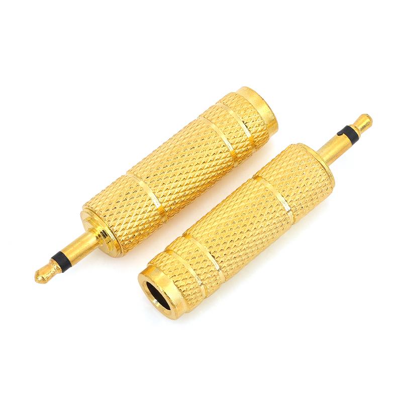 Stlxy 2Pcs Adapter Converter Speaker 6.5mm Male To 3.5mm Audio Stereo/mono Jack Female To 2 RCA Male Audio Jack Connectors