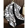 New Ladies Soft Satin Scarf Fashion Animal Stripes Print Square Scarf Women's Twill Shawl Wrap Hijab Headscarf 90*90CM