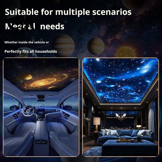 Interior Car Decoration Accessories USB Starry Sky Projection Lamp, Manual Focus Projector Light, Night Light for Vehicle Ambient Room, Romantic