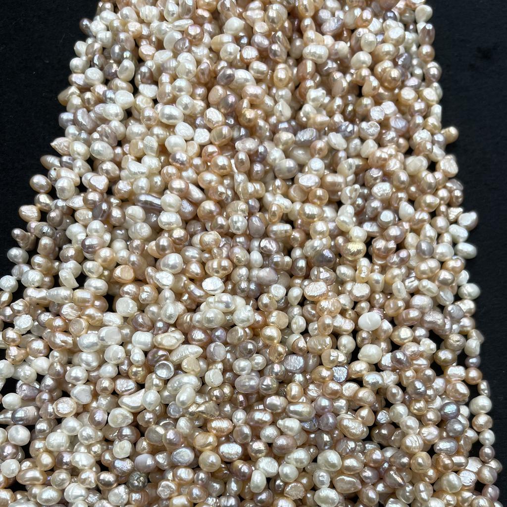 1String, Natural Shell Mother of Pearl Beads, 5-6mm, Handmade 37-hole Double-sided Light Beads for Jewelry Making DIY, Unique Birthday Party Gift 36cm