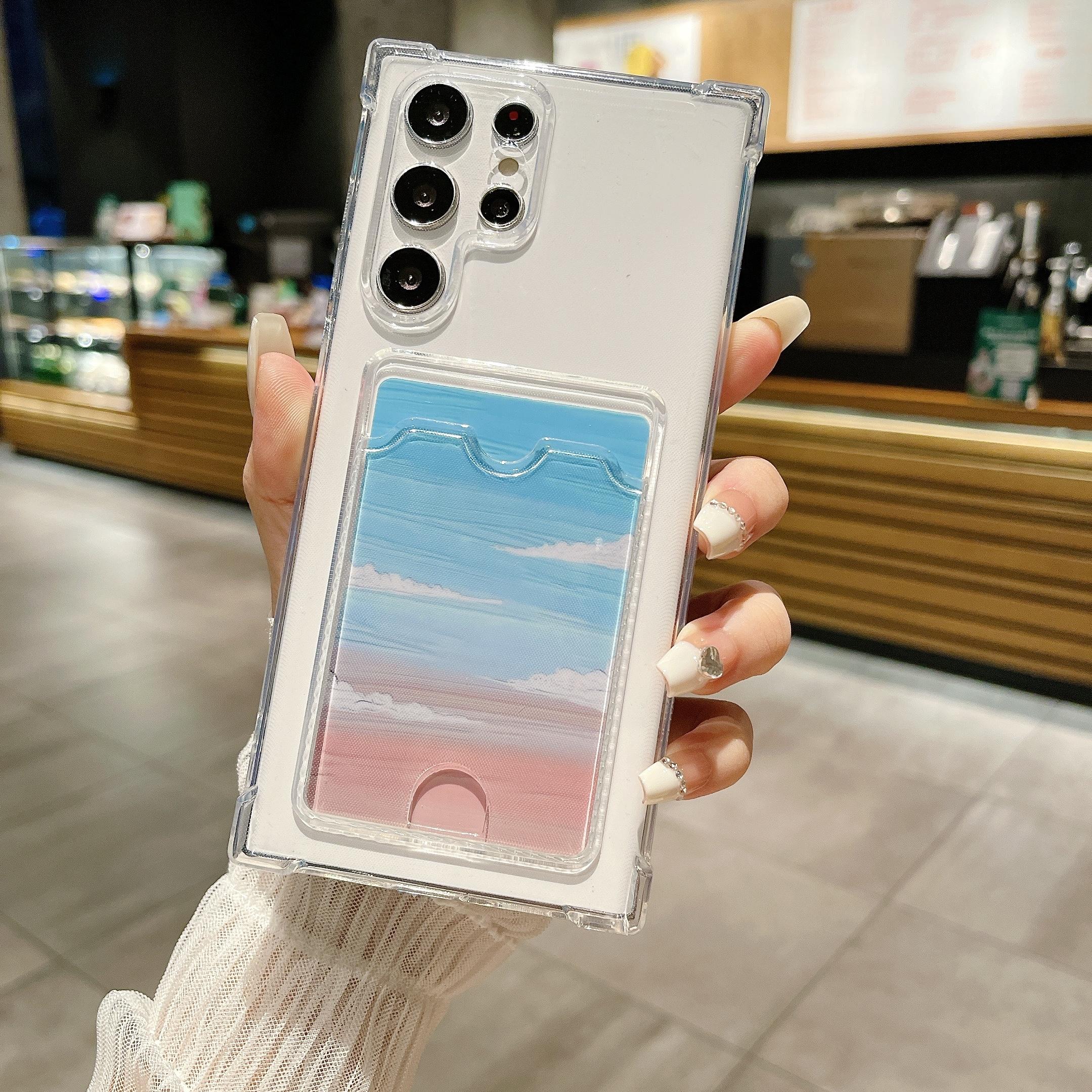 

Кошелек-держатель для карт Прозрачный чехол для Samsung Galaxy S24 S23 S22 S21 Ultra Plus S20 FE A55 A35 A25 A15 A54 A34 A14 Силиконовый чехол For S24 Ultra