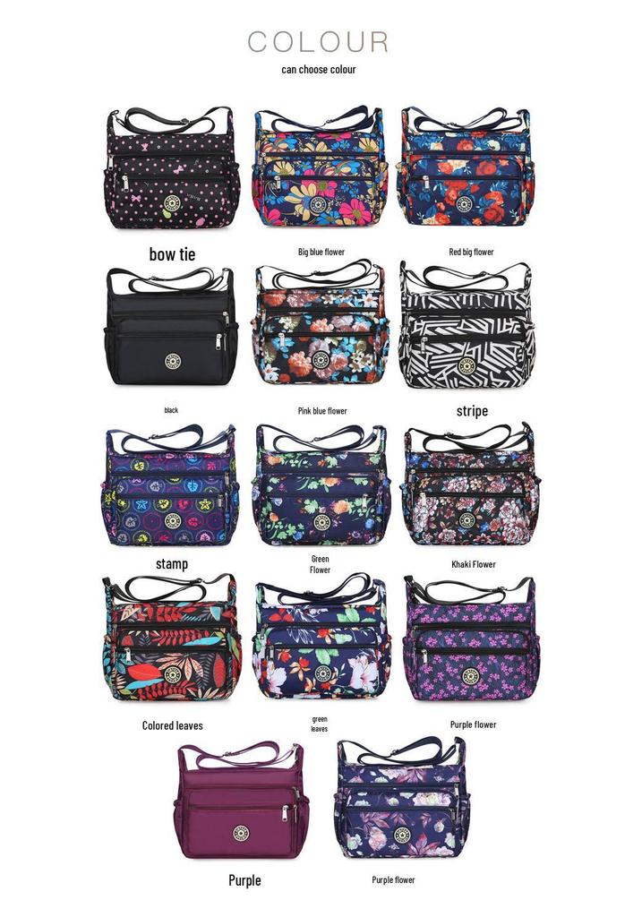 Large Capacity Women's Single-Shoulder Crossbody Bag - Stylish Oxford Nylon for Middle-Aged Moms