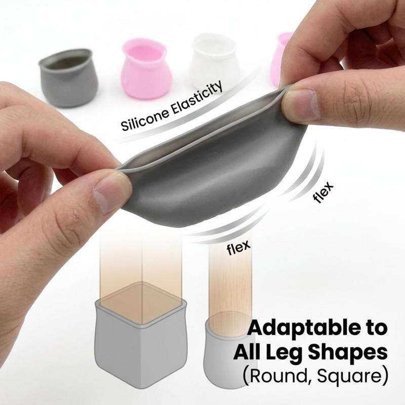 Chair Leg Protectors Silicone Anti Slip Table Furniture Pad Cushion Cover for Chair Legs Floor Protection Furniture Accessories