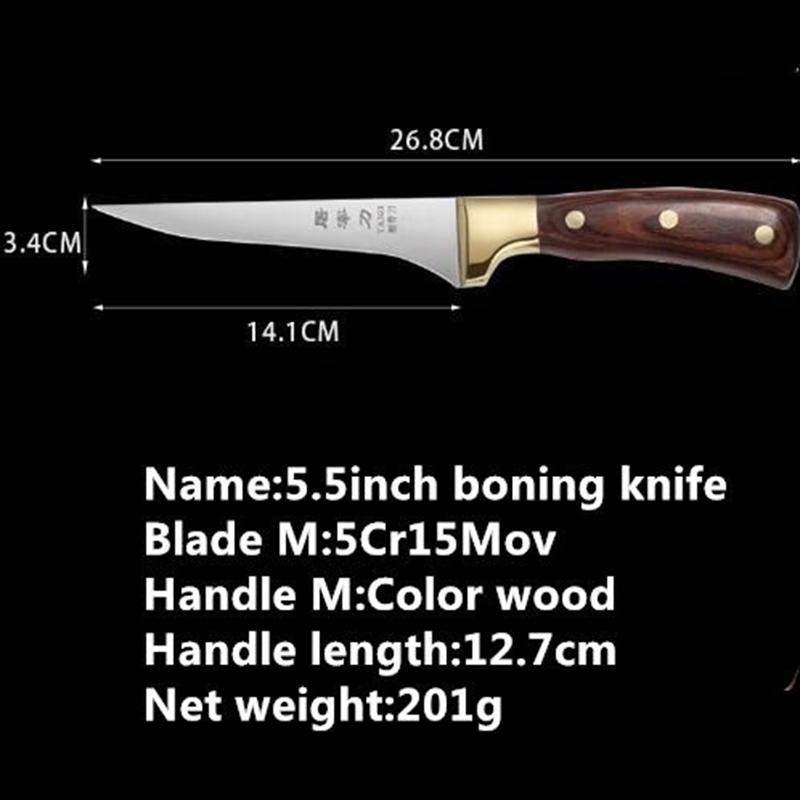 Rustfritt stål 5,5 tommers utbeningskniv Kjøkkenfiletkniv Fiskeskulptur Kniv Utbeningskniv