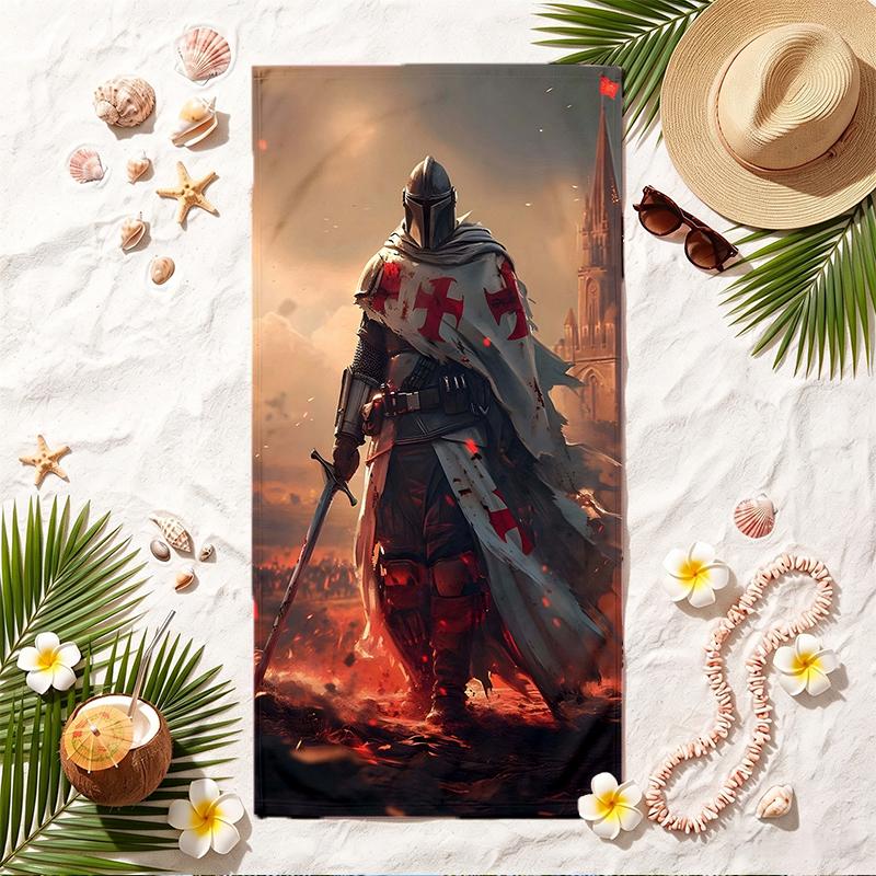 Knight Soft Beach Towel Stylish Beach Pool Towel for Summer Seaside Vacation Travel
