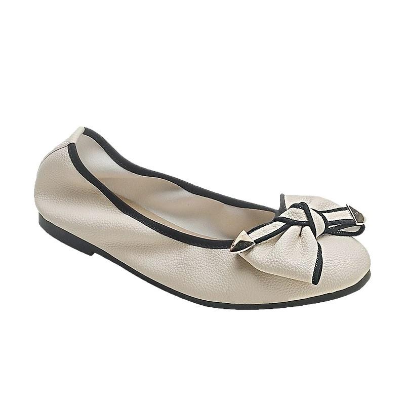 Flat-soled Single Shoes Shallow-mouth Doudou Shoes Women's 2025 New Autumn Soft-soled Casual Women's Shoes 35 To 40 Egg Roll Shoes