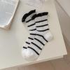 Female Summer Thin Model Breathable Mesh Simple Stripe Sweet Lace In The Tube Pile Socks