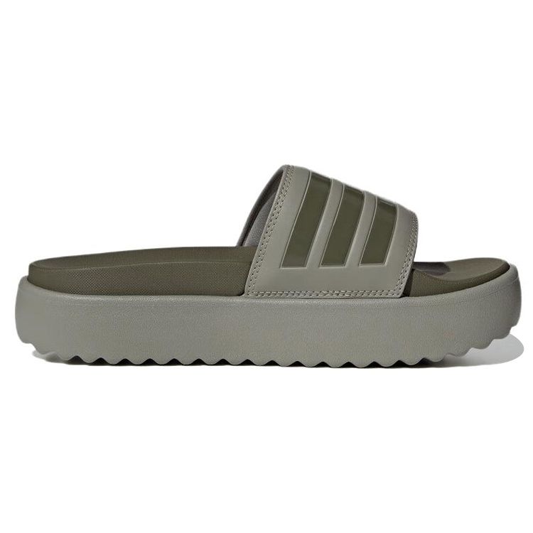 Adidas Adilette Platform Slide Pebble Olive Strata Damen Sneakers Grün Silber-Pebble HQ6180