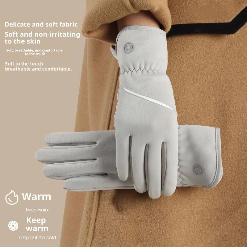 Autumn Winter Gloves Women Warm Windproof Cold Proof Gloves Anti Slip Foldable Outdoor Cycling Sports Gloves