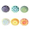 6 Piece Vintage Bohemian Style Ceramic Plates Set 5 in Appetizer Plates  Dishwasher-safe