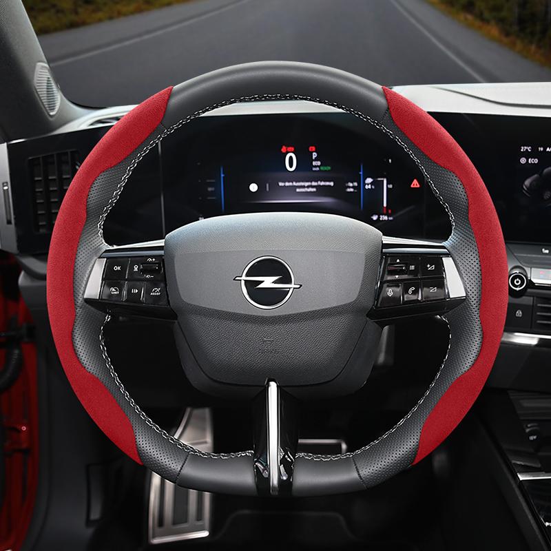 Suitable for Opel Anti-Slip Buckle Segmented Suede Steering Wheel Cover Suitable for Astra H Gtc J Insignia Corsa D E Mokka Vectra C K Zafira B 