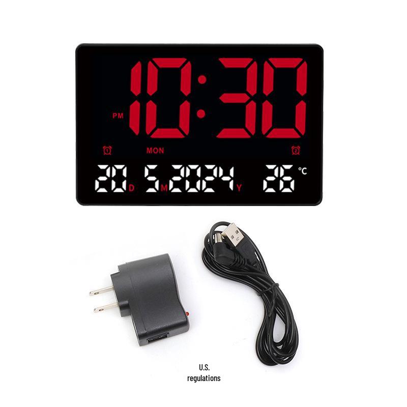 Smart LED Digital Calendar Clock: Wall-Mountable, Night Light, Alarm, Perpetual Time Display.