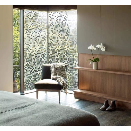 DUOFIRE 3D Privacy Screen, Window Film, Typhoon Protection, Shatterproof, Heat-Insulating, Blackout, UV Protection, Water-Repairable, Mosaic 014 (0.3m