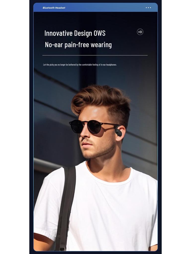 OW S Bluetooth Clip-On Non-In-Ear Mini 5.3 Sports Earbuds