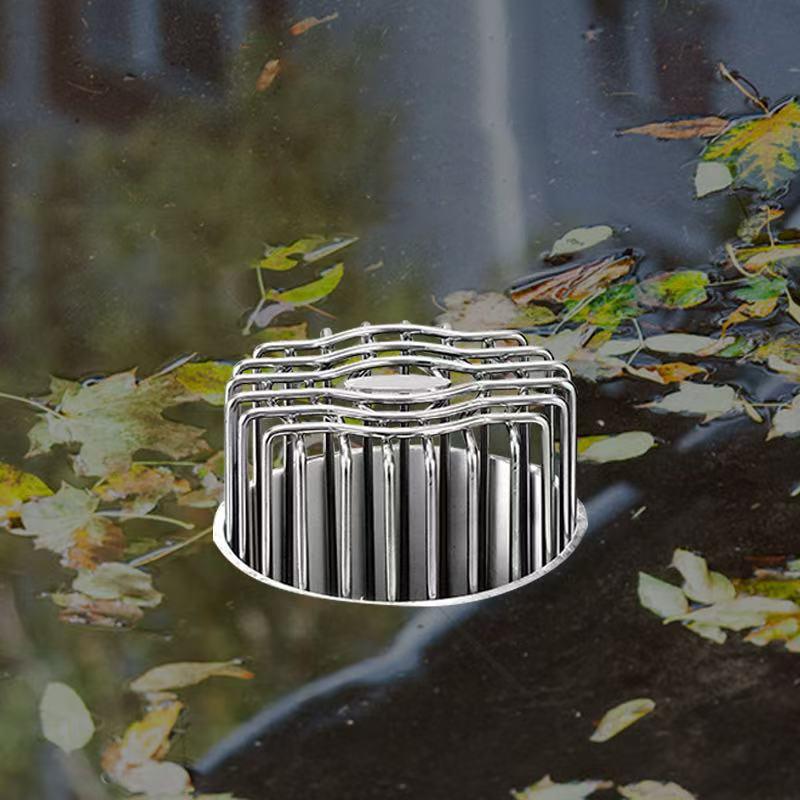 Stainless Steel Drainage Cover Roof Floor Drain Downpipe Strainer Anti-Blocking Gutter Guard Leaf Debris Trap Rain Pipe Cap