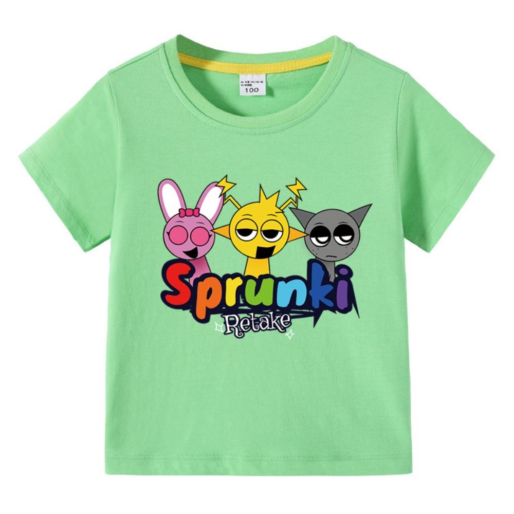 Cartoon Sprunki T Shirt Kids Incredibox T-shirts Toddler Girls Short Sleeve Tops Boys Summer Clothes Children's Clothing