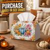 1pc Autumn Tissue Box Holder with Romantic Rustic Design-Pumpkin Daisy Chrysanthemum,Durable Polyester,Ideal for Kitchen,Living Room,Bedroom,Bathroom,