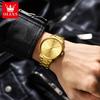 OLEVS Quartz Men's Watches Gold Watch Waterproof Stainless Steel Male Watches Business Luxury Original Top Brand Male reloj 2896